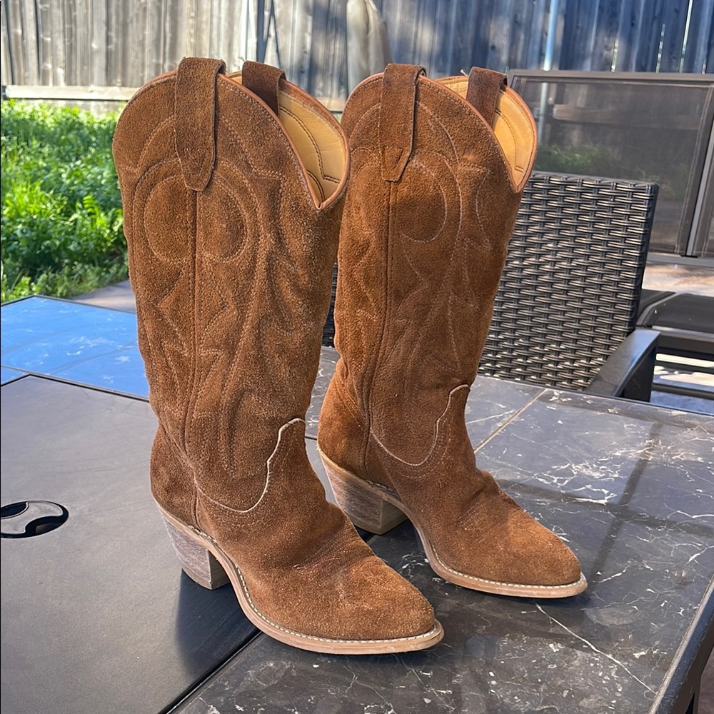 Suede Cowboy Boots